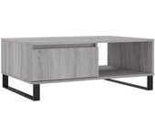 vidaXL Mesa de centro madera de ingeniería 90x60x35 cm Blanco, Negro, Roble Sonoma Mesita de Salón o Comedor o Auxiliar Mesa de Café Meuble Salón