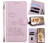 Cute Cats Kitty For Motorola Moto G54 g85 G84 G64 5G G34 G35 G52 g42 G50 4G 5G Case Flip Leather Card Slots Stand Cover Strap