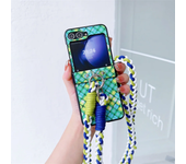 Crossbody Lanyard Colorful Woven Phone Case for Samsung Galaxy Z Flip 6 5 4 3 Flip5 Flip4 Flip3 5G Protective Shockproof Cover