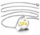 Flower of Life Stainless Steel Aromatherapy Necklace Diffuser Pendant Perfume Lockets Essential Oil Jewelry Titanium Steel Chain