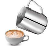 Jarra de leche de 200 ml, jarra de leche de acero inoxidable, jarra para espumar leche, jarra con marca de medición, jarras de leche perfectas para capuchino barista, espresso