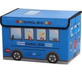 New Large Collapsible Storage Box Cartoon School Bus Foldable Kids Room Toy Box Car Snack Box Home Storage Moisture-proof Box
