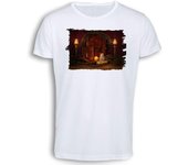 MERCHANDMANIA CAMISETA TACTO ALGODÓN Vela Iluminado Luz Altar Pagano Wicca Magia cotton touch tshirt brujas vampiros magos