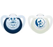 Nuk Chupete Latex Mickey Night 6-18M 2 Unidades
