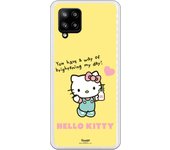 Funda original compatible con Samsung A42 5G - Hello Kitty fondo amarillo