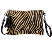 FIRENZE ARTEGIANI. Ermine Bolso bandolera Mujer.Piel auténtica Sauvage  Cavallino Camuflaje. 26x5x16cm.