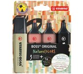STABILO - BOSS ORIGINAL NatureColors marcador 4 pieza(s) Punta de cincel Negro, Bronce, Marrón, Verde 70/4-2-3