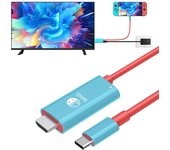 2m 4k 30Hz Portable USB Type C to HDMI Conversion Cable for TV Docking Mode on Switch Steam Deck/Mobile Phone/