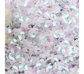 Sequin Matte White Color 10mm Cup Five Finger Flower Sequins Paillettes Sewing Wedding Craft Women Garments Accessories 10g/lot