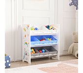 Estantería para niños Boiro 3 niveles koala aglomerado/poliéster 60 x 62 x 30 cm multicolor [en.casa]