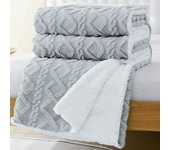 Manta Sofa de Borrego, Manta Doble Cara Franela y Sherpa, 100% Poliester, Suave y Caliente para Invierno, Manta cama, Sobrecama, Manta Borreguito.