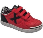 Zapatillas Deportivas Con Velcro  Para Niños, De La Marca Munich, En Color Rojo.