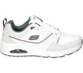 SKECHERS | Deportiva Skechers Uno Retro One para Hombre – Zapatilla Casual en Color Blanco con Detalles en Rojo – Sneakers con Cierre de Cordones – Estilo Casual – Cómodos y de Alta Calidad – Versátiles – Combinables - Modelo 183020-WGR
