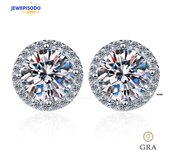 925 Sterling Silver 0.5/1/2 Carat Round Moissanite Earrings Engagement Wedding Daily Work Party Luxurious Jewelry Gift for Women