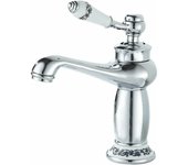 Grifo de Lavabo Cromado de Latón Azul y Blanco Ajustable - Alta Calidad