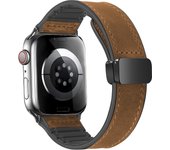 Leather+Silicone Strap For Apple Watch Band Ultra 2 49mm 44mm 45mm 41mm 40mm 38 42mm Magnetic Bracelet iwatch Series 9 8 7 SE 6