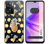 Funda Silicona Transparente para Oppo A57s diseño Piña Dibujos