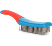 Heavy Duty Stainless Steel Wire Brush with Comfortable Plastic Handle - Perfect for Removing Rust, Welding Slag, Dirt, and Paint