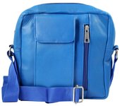 Akzent® Bolso a Tiracolo Azul em Couro Genuíno 0028