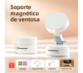 Bonola Mobile Phone Vacuum Suction Cup Holder Foldable for iPhone/ Android Kitchen Lazy Vacuum Double Sided Magnetic Bracket