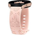 20mm Castle Floral Engraved Band for Samsung Galaxy Watch 7 6 5 4 Silicone Cute Fancy Sport Strap for Watch 5 Pro/Active 2
