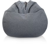 Sofá Puff Gigante XXL con Relleno Incluido - Diseño Clásico y de Lujo para Decoración de Habitación Juvenil o Adolescente - Bean Bag Gamer - Puff Infantil Gris - Marca Aiire