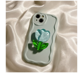 New Candy Macaron Crystal Flower Holder Phone Case For iPhone 15 14 13 12 11Pro Max 7 8 Plus Case