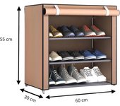 LUTODY - Zapatero Organizador de zapatos de tela textil, Auxiliar compacto de varios niveles, vertical, tubo de metal plegable - Vestidor portátil para recibidor, entrada, sala de estar, salón - Ligero y resistente