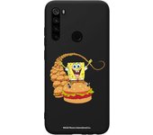 Funda original compatible con Xiaomi Redmi Note 8T Negro con un diseño de Bob Esponja Burgers