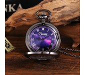 1/6pcs 6Types Fashion Alloy Black Starry Sky Hollow Retro Pocket Watch Creative Gift Necklace Clock Chain Watches Birthday Gifts