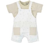 Conjunto de Bebé Niño Babidu en Color Arena de Algodón 100%