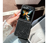 Rhinestone Glitter Sequins Trim Phone Case for Samsung Galaxy Z Flip 6 5 4 3 5G Soft TPU Frame Shockproof Cover for Galaxy Flip6