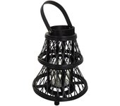 WANDERLUST DECO Farol Portavelas de Bambu Marron - Hecho a Mano - Iluminación de Ambiente