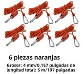 2/4/6pcs Reflective  Wind Rope Camping Tent Rope Tie Down Fastener Fixed Buckle Pulley Tensioner Ratchet Hangers Awning Outdoor