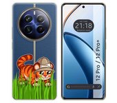 Tumundosmartphone Funda Silicona Transparente para Realme 12 5G / 12x 5G diseño Tigre Dibujos