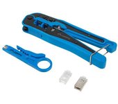 KIT LANBERG NETWORK CON CRIMPADORA Y STRIPPING, CONECTORES RJ45