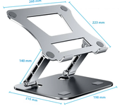 Phone Tablet Stand Adjustable Aluminum Alloy Laptop Tablet up to 17 "Laptop Portable Folding Cooling Stand For Macbook iPad Asus