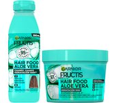 GARNIER Fructis Hair Food Sets de Aloe Vera Champú, Acondicionador o Mascarilla 3 en 1. Hidratante para Cabello Deshidratado