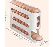 4 Layers Automatic Rolling Egg Holder Rack Fridge Egg Storage Box Container Kitchen Refrigerator Egg Dispenser Kitchen Organizer