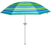 Sombrilla Playa 180 cm, Proteccion UV50+, Sistema, tubo acero 22/25 mm, Varillas Acero 3mm, Inclinable, Plegable, incluye Bolsa Transporte, ideal Playa Jardin Camping