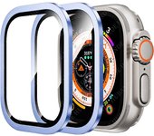 Metal Bumper+Tempered Glass For Apple Watch Ultra 49mm Accessories Screen Protector Anti-Scratch HD Full Film iWatch Ultra 49 mm
