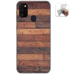 Tumundosmartphone Funda Gel Tpu para Samsung Galaxy M30s / M21 diseño Madera 03 Dibujos