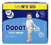 PAÑAL INFANTIL DODOT BEBE SECO VALUE TALLA 6 13-18 KG 48UNIDADES PACK