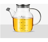 GIANXI Steel Lid Glass Oil Pot Large-capacity Transparent Soy Sauce Vinegar Bottle Leak-proof Fragrant Oil Tank Kitchen Tools