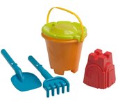 Set de playa cubo con accesorios y molde de castillo