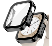 Glass+cover For Apple Watch case series 9 8 7 6 5 4 se 44mm 40m 41mm 45mm Straight Edge Screen Protector apple watch accessories