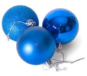 Set 12 Bolas de Navidad Azul 6 Cm - Adornos Navideños PVC