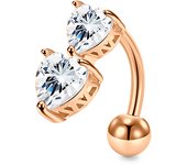 Women Trendy Belly Piercing Stainless Steel Crystal Belly Button Piercings Dangle Flower Accessories Punk Women's Navel Rings