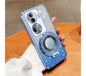 Magnetic Bracket Glitter Case for OPPO A78 A74 5G A58 4G A53 A57 A16 A54 A17 A77S A94 A52 Reno 11 F Reno10 Reno7 Plating Cover