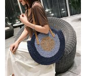 Large Capacity Round Women Fashionable Straw Woven Shoulder Bag Handmade Summer Beach Travel Holiday Women Tote Bags